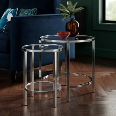 Dunelm Sofia Glass Nest of Tables
