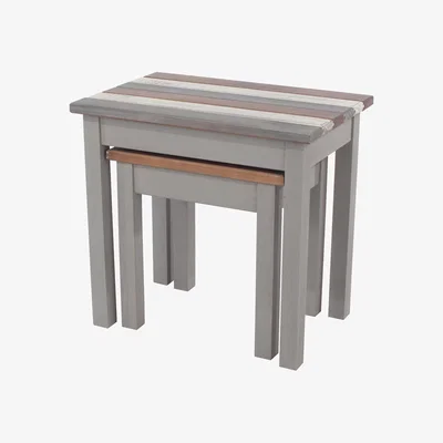 Dunelm Corona Vintage Nest of 2 Tables Grey