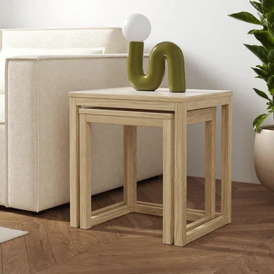 Dunelm Iver Nest of Tables Cream