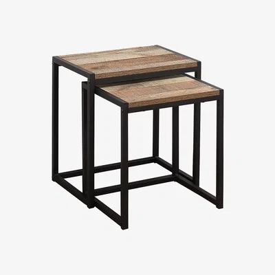 Dunelm Urban Rustic Nest of Tables - Natural Brown
