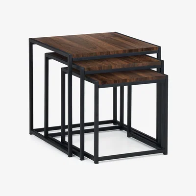 Dunelm Tribeca Walnut Nest of 3 Tables Brown