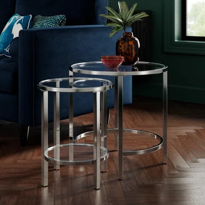 Dunelm Sofia Nest of Tables Silver