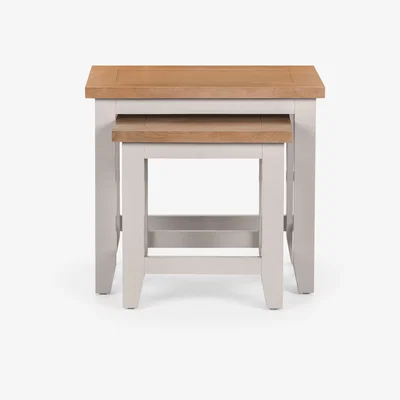 Dunelm Richmond Nest of 2 Tables - Grey Grey and Brown