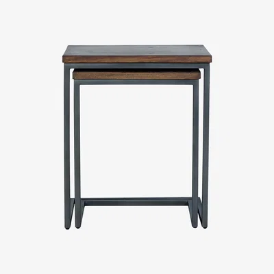 Dunelm Farringdon Acacia Nest of Tables Brown