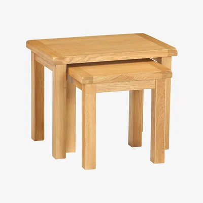 Dunelm Sherbourne Oak Nest of Tables Natural