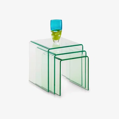 Dunelm Amalfi Glass Nest of Tables Clear