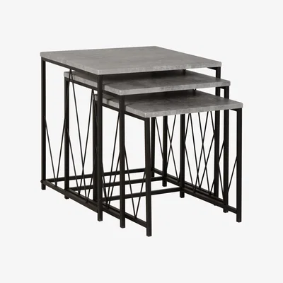 Dunelm Athens Nest of Tables Grey