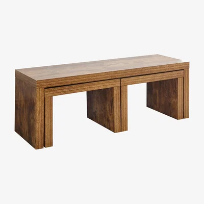 Dunelm Jakarta Long John Nest of Tables Brown