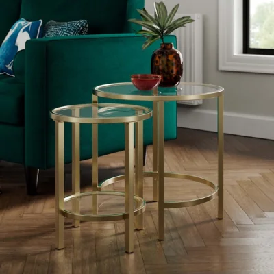 Dunelm Sofia Glass Nest of Tables