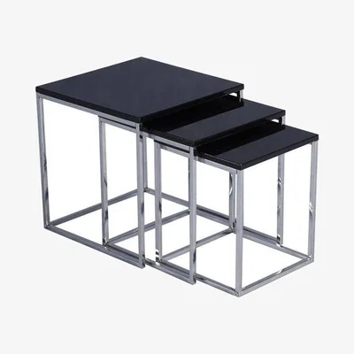 Dunelm Return - Charisma Black High Gloss Nest of Tables