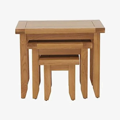 Furniture Village Furnitureland - California Solid Oak Nest of Tables