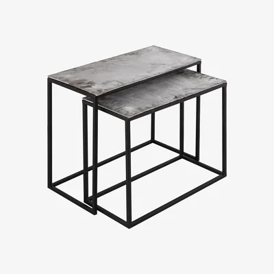 Furniture123 Nest of 2 Silver Side Tables - Farrah
