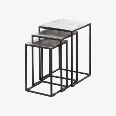 Furniture123 Nest of 3 Silver Tables - Farrah