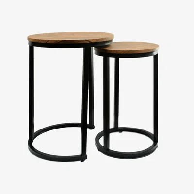 Furniture123 LPD Java Industrial  Nest of 2 Tables