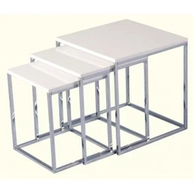 Furniture123 Seconique Charisma High Gloss Square Nest of Tables in White