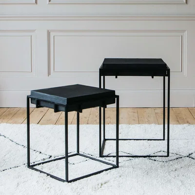 Graham & Green Noah Set of Two Iron Nest Tables
