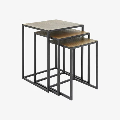 Habitat Habitat Raza India Nest of 3 Tables - Gold