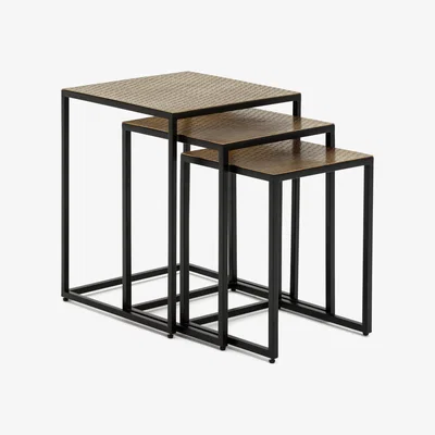 Habitat Habitat Raza Nest of 3 Tables - Brass