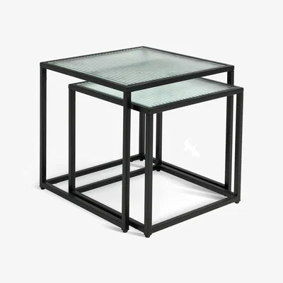 Habitat Habitat Morillo Nest of 2 Tables - Black