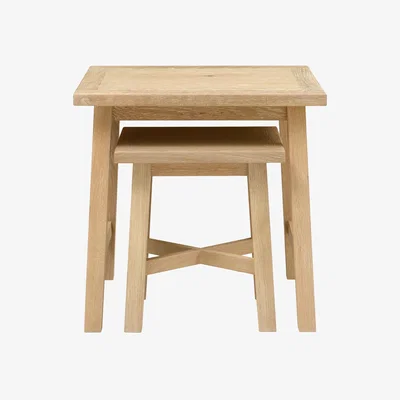 John Lewis Cotswold Inglesham Nest of 2 Tables, Whitewash Oak