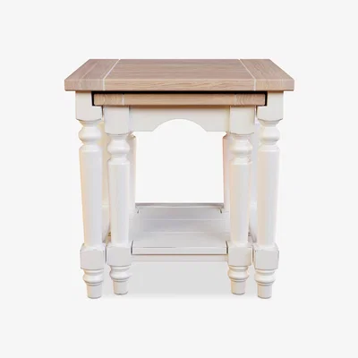 John Lewis Laura Ashley Dorset Nest of 2 Tables, Cream/Natural