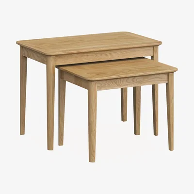Knees Nancy Light Oak Nest of 2 Tables
