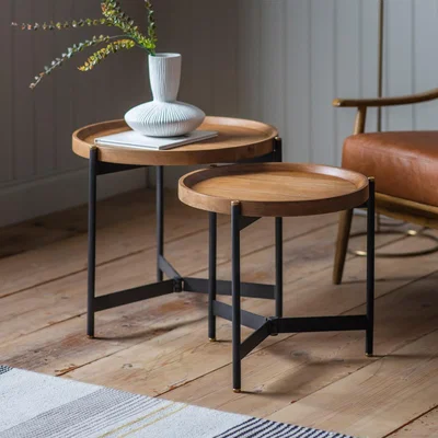 Knees Edmonton Mango Wood Nest of 2 Tables