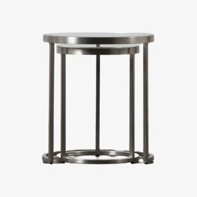 Knees Bisbee Iron Nest of 2 Tables - Silver