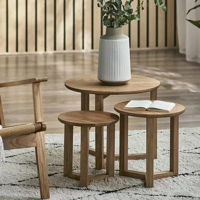 La Redoute Nyra Oak Nest Of Tables (Set of 3)
