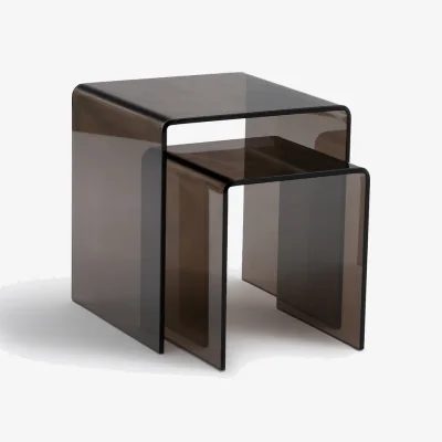 La Redoute Set of 2 Joan Nesting Side Tables in Tempered Glass