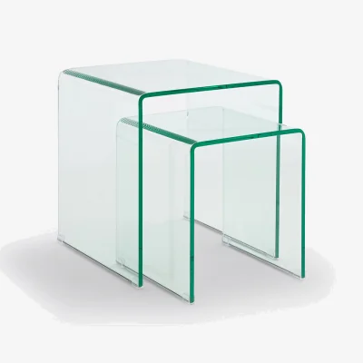 La Redoute Set of 2 Joan Tempered Glass Nesting Side Tables
