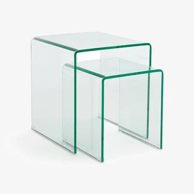 La Redoute Set of 2 Joan Tempered Glass Nesting Side Tables