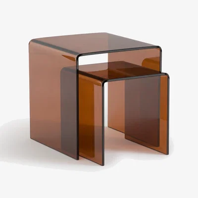 La Redoute Set of 2 Joan Nesting Side Tables in Tempered Glass