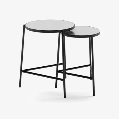 Marks & Spencer M&S X Fired Earth Charcoal Nest of Tables - Black Mix, Black Mix