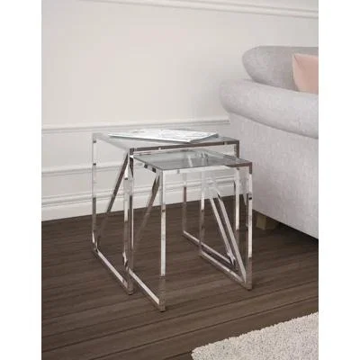 Marks & Spencer M&S Milan Nest of Tables - Chrome, Chrome