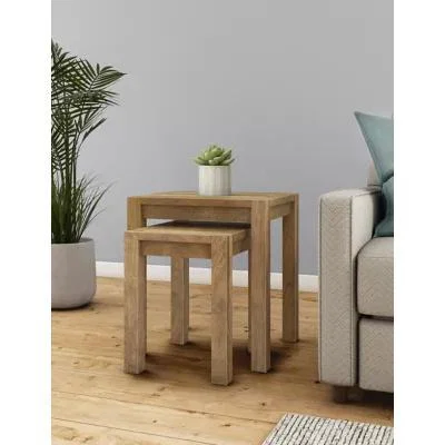 Marks & Spencer M&S Groove Nest of Tables - Wood, Wood