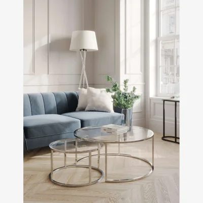 Marks & Spencer Gallery Direct Milan Metal & Glass Nest of Tables Silver