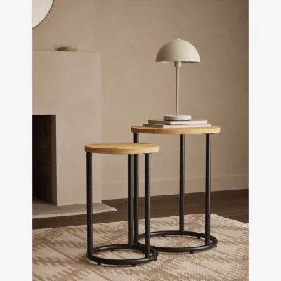 Marks & Spencer Gallery Direct Holt Round Nest of Tables Natural Mix