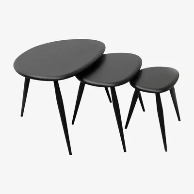 Made in Design Originals Nested tables - Set of 3 nesting table - Reissue 1950' by Ercol Black