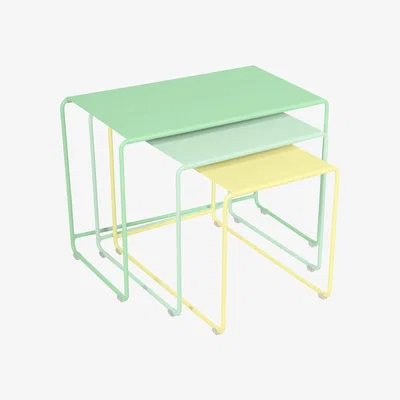 Made in Design Oulala Nested tables - / Set of 3 - 55 x 30 x H 40 cm by Fermob Multicoloured