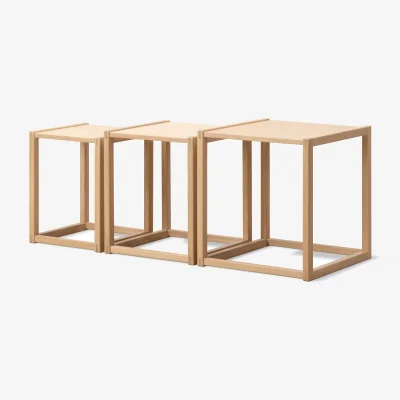 Nordic Nest Fredericia Furniture BM375 Nesting table 3 pieces Light oiled oak