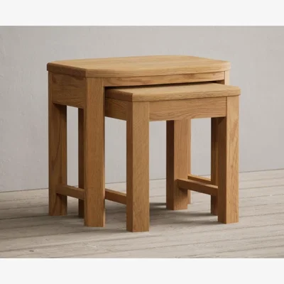 Oak&More Somerton Curved Solid Oak Nest of Tables
