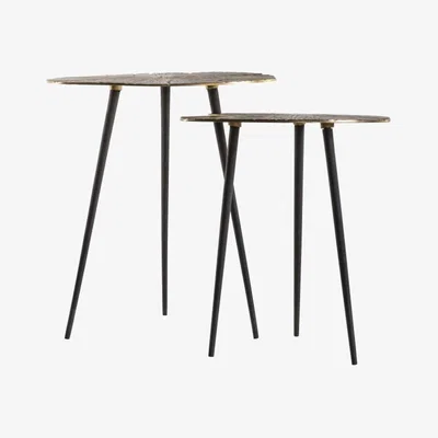 Olivia's Gallery Interiors Valence Gold Nest Of 2 Tables | Outlet