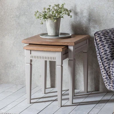Olivia's Gallery Direct Bronte Nest of 2 Tables in Taupe | Outlet