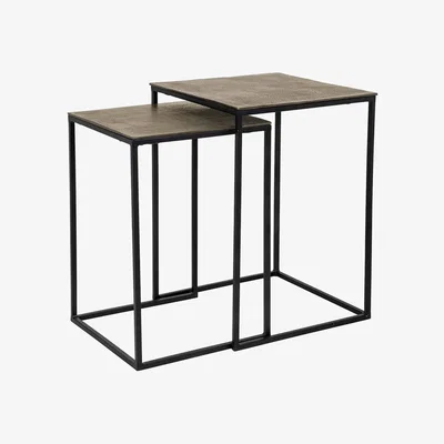 Olivia's Richmond Finn Champagne Gold And Black Nest Table