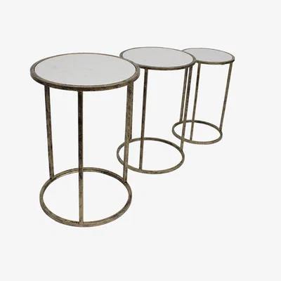 Olivia's Mindy Brownes Set of 3 Marble Top Nest Tables
