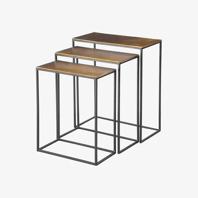 Olivia's Uttermost Coreene Gold Nesting Tables Set/3
