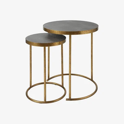 Olivia's Uttermost Aragon Brass Nesting Tables - Set of 2