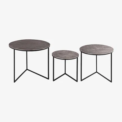 Olivia's Hill Interiors Farrah Collection Set of 3 Round Tables