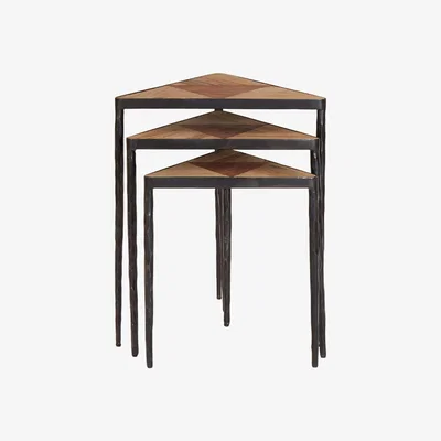 Olivia's Olivia's Soft Industrial Collection - Elmi Set of 3 Triangular Nesting Tables